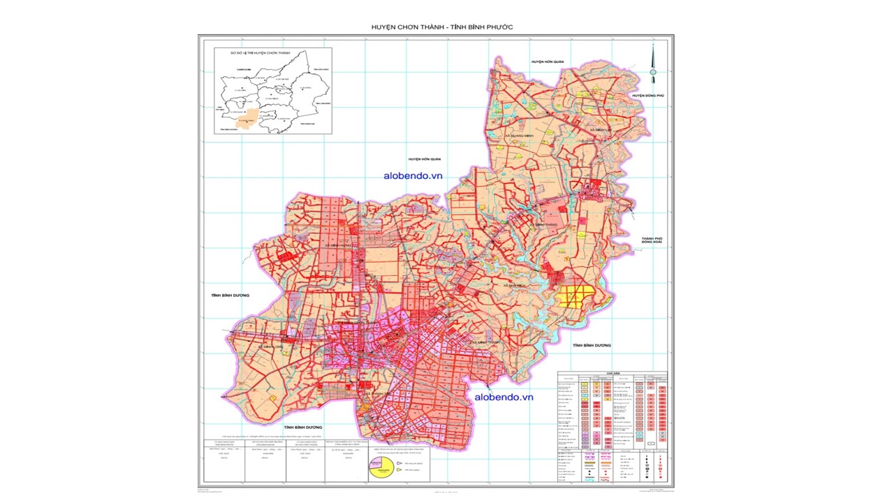 Bản đồ quy hoạch sử dụng đất Chơn Thành Bình Phước