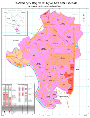 Bản đồ quy hoạch sử dụng đất thành phố Thuận An Bình Dương