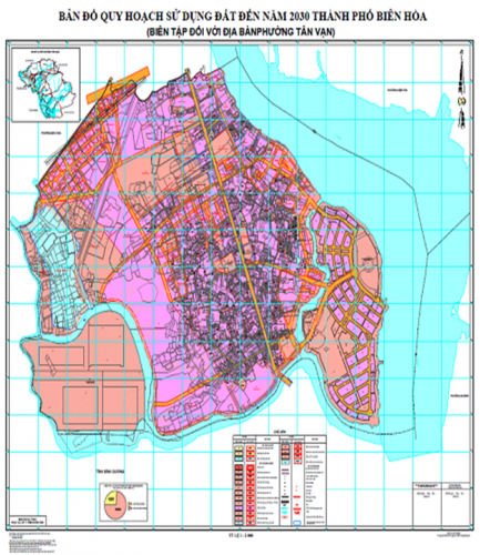 bản đồ quy hoạch sử dụng đất phường tân vạn biên hòa