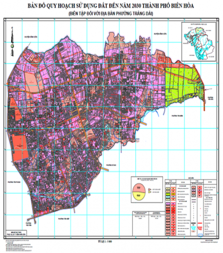 bản đồ quy hoạch sử dụng đất phường trảng dài biên hòa