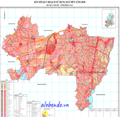 bản đồ quy hoạch sử dụng đất huyện cẩm mỹ