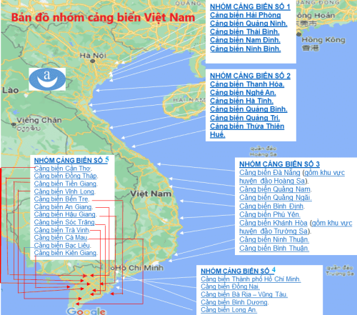 bản đồ nhóm cảng biển việt nam