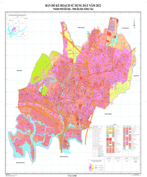 Bản đồ quy hoạch sử dụng đất thành phố Bà Rịa