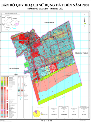 Bản đồ quy hoạch sử dụng đất thành phố Bạc Liêu