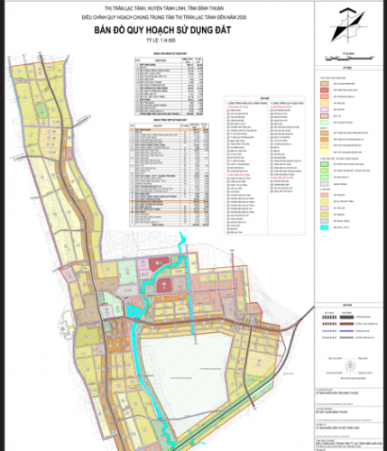 Bản đố quy hoạch sử dụng đất thị trấn Lạc Tánh-Tánh Linh-Bình Thuận đến năm 2030